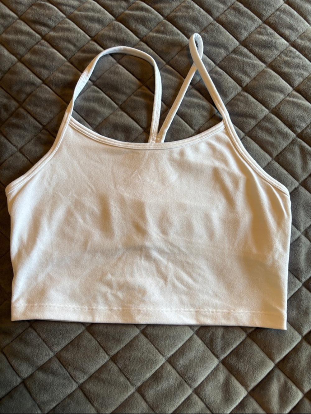 Aerie offline the hugger Women’s White Tank Bralette - Minimal Strappy Crop Top